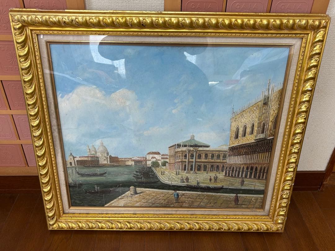 ヴェネツィア風景 　油彩画 　額入り　美術品コレクション