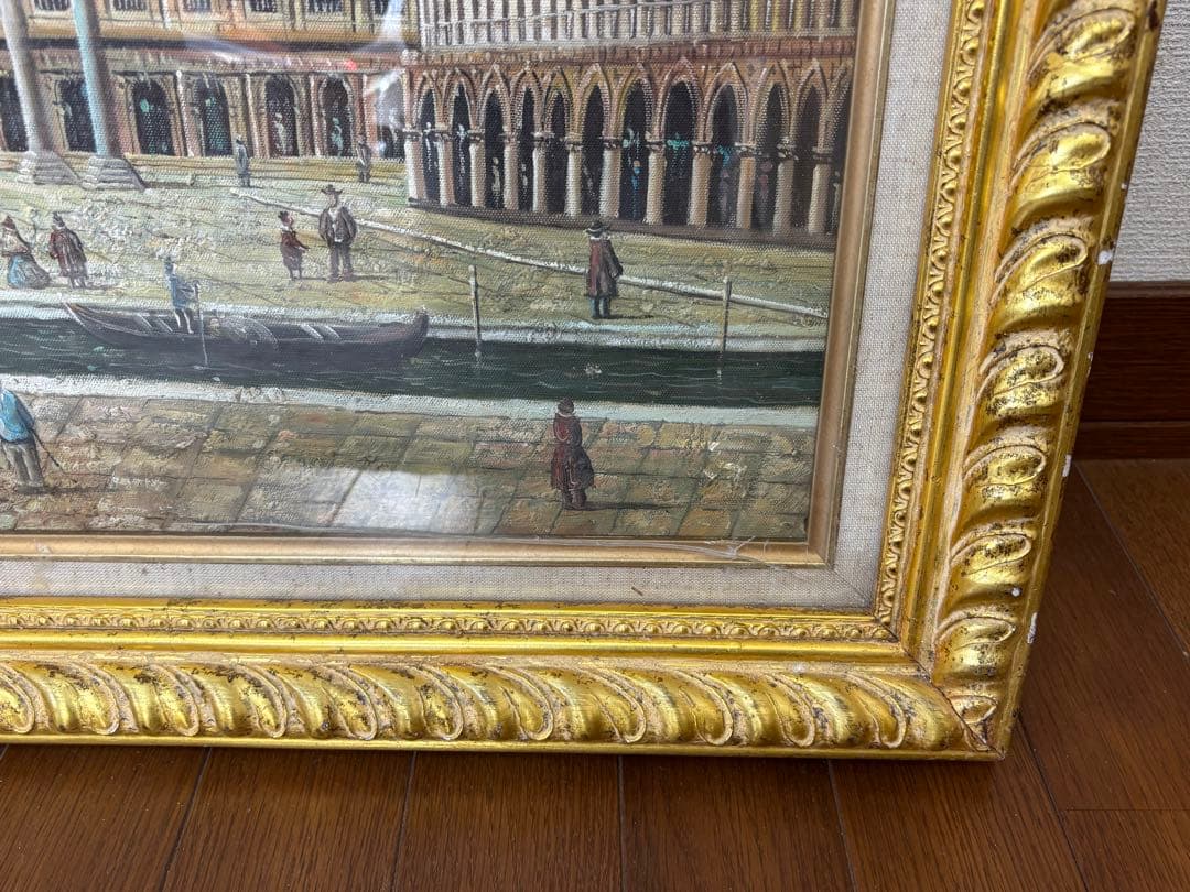ヴェネツィア風景 　油彩画 　額入り　美術品コレクション