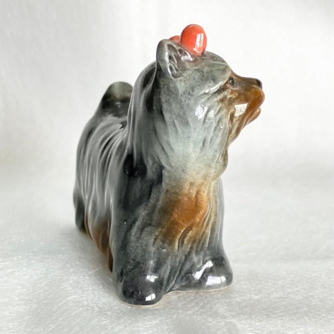 Goebel ゲーベル社　ヨークシャーテリア　犬　陶器　置物　ダークグレー