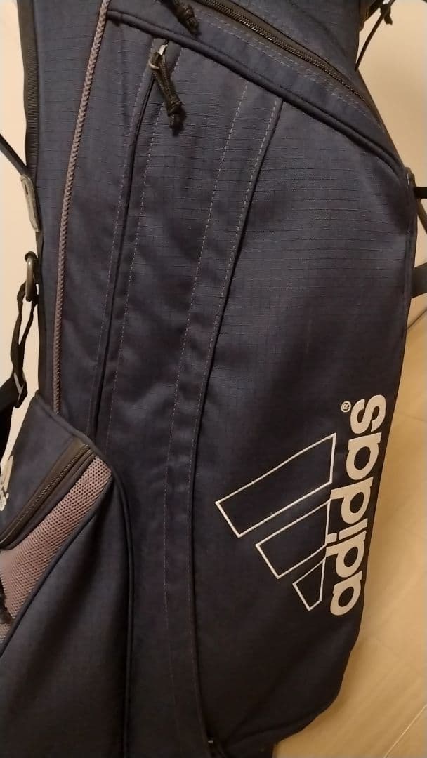 adidas キャディバッグ スタンド付き ネイビー