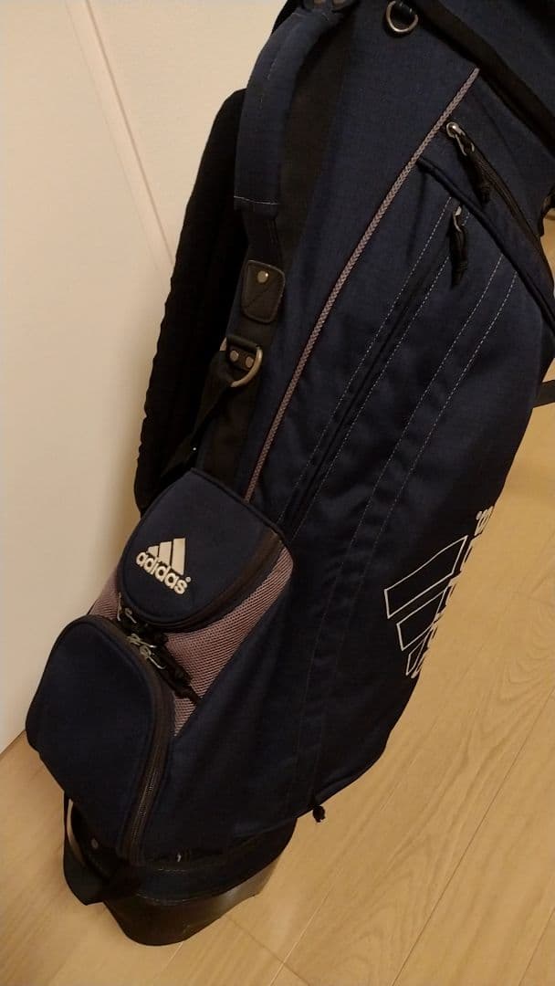 adidas キャディバッグ スタンド付き ネイビー