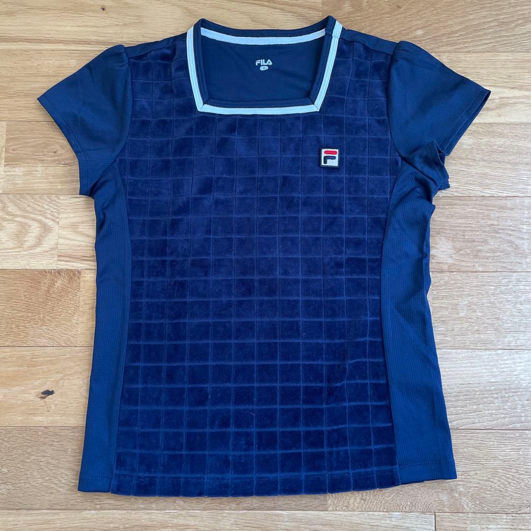 FILA ネイビー チェック柄 テニスウェア S&M