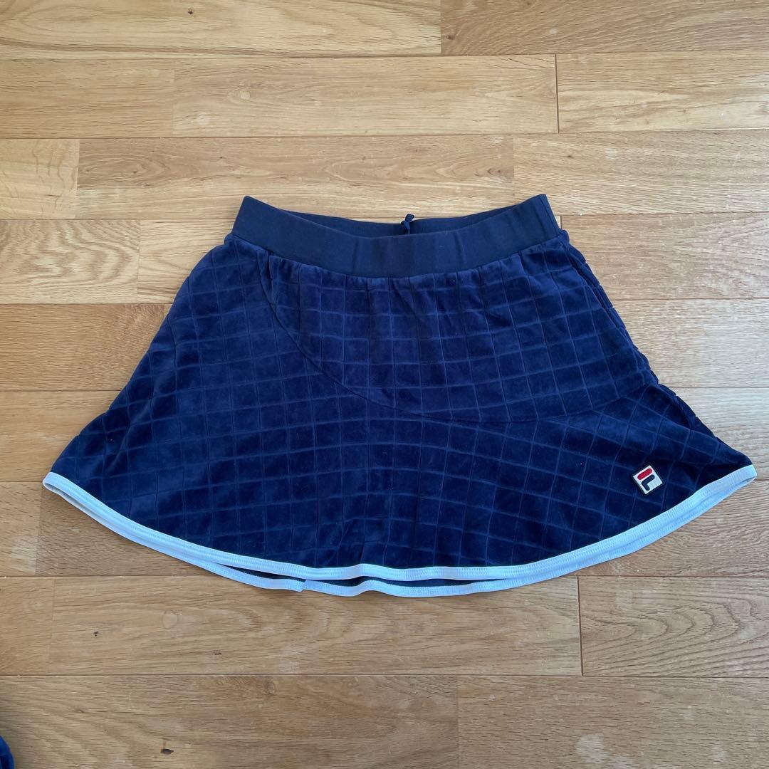 FILA ネイビー チェック柄 テニスウェア S&M
