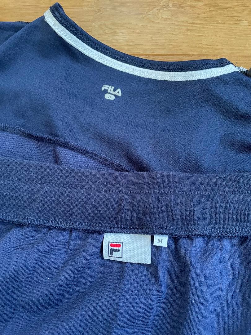 FILA ネイビー チェック柄 テニスウェア S&M