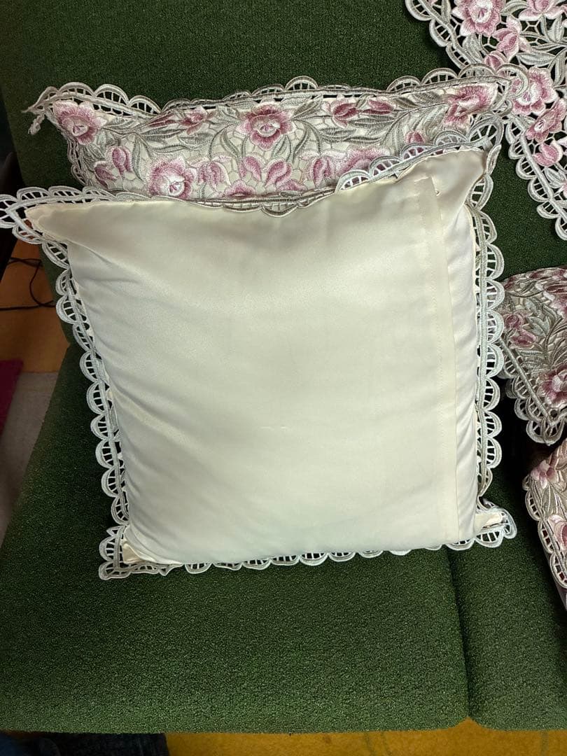 花柄刺繍クッションカバー 6点セット