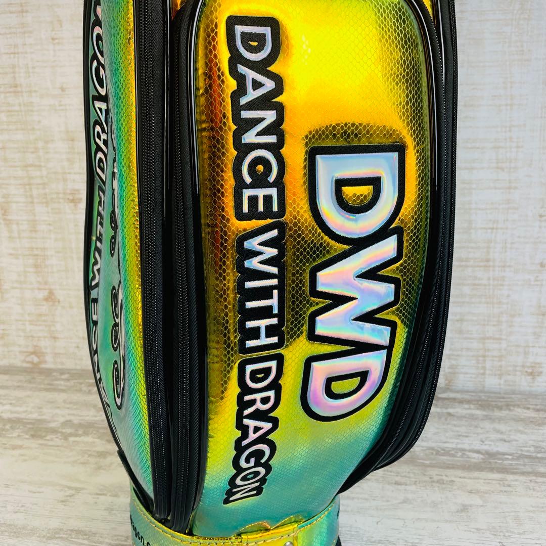 【美品】ダンスウィズドラゴン　ホロパイソン　キャディバッグ　型押し　ネオンカラー