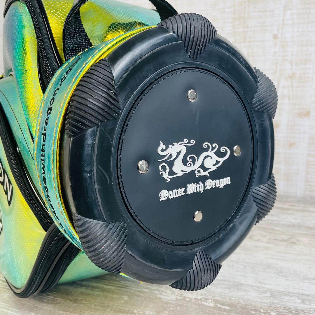 【美品】ダンスウィズドラゴン　ホロパイソン　キャディバッグ　型押し　ネオンカラー