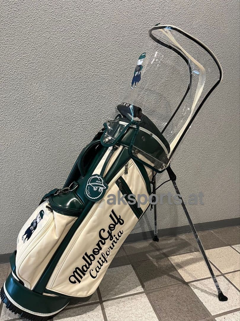 再入荷●Malbon Golf キャディバッグ ベージュワインレッド