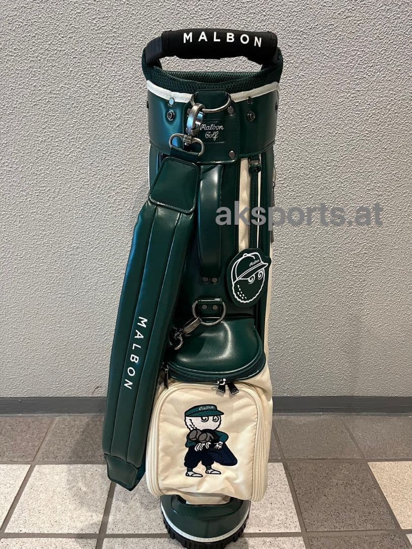 再入荷●Malbon Golf キャディバッグ ベージュワインレッド