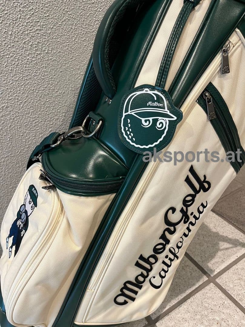 再入荷●Malbon Golf キャディバッグ ベージュワインレッド