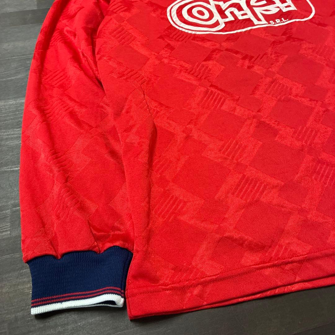 90s UMBRO ゲームシャツ　サッカー　古着　レッド　8La