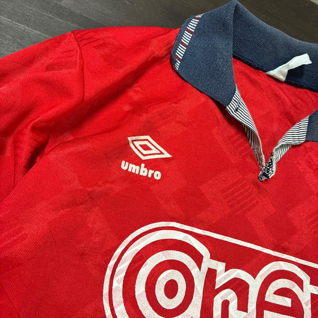 90s UMBRO ゲームシャツ　サッカー　古着　レッド　8La