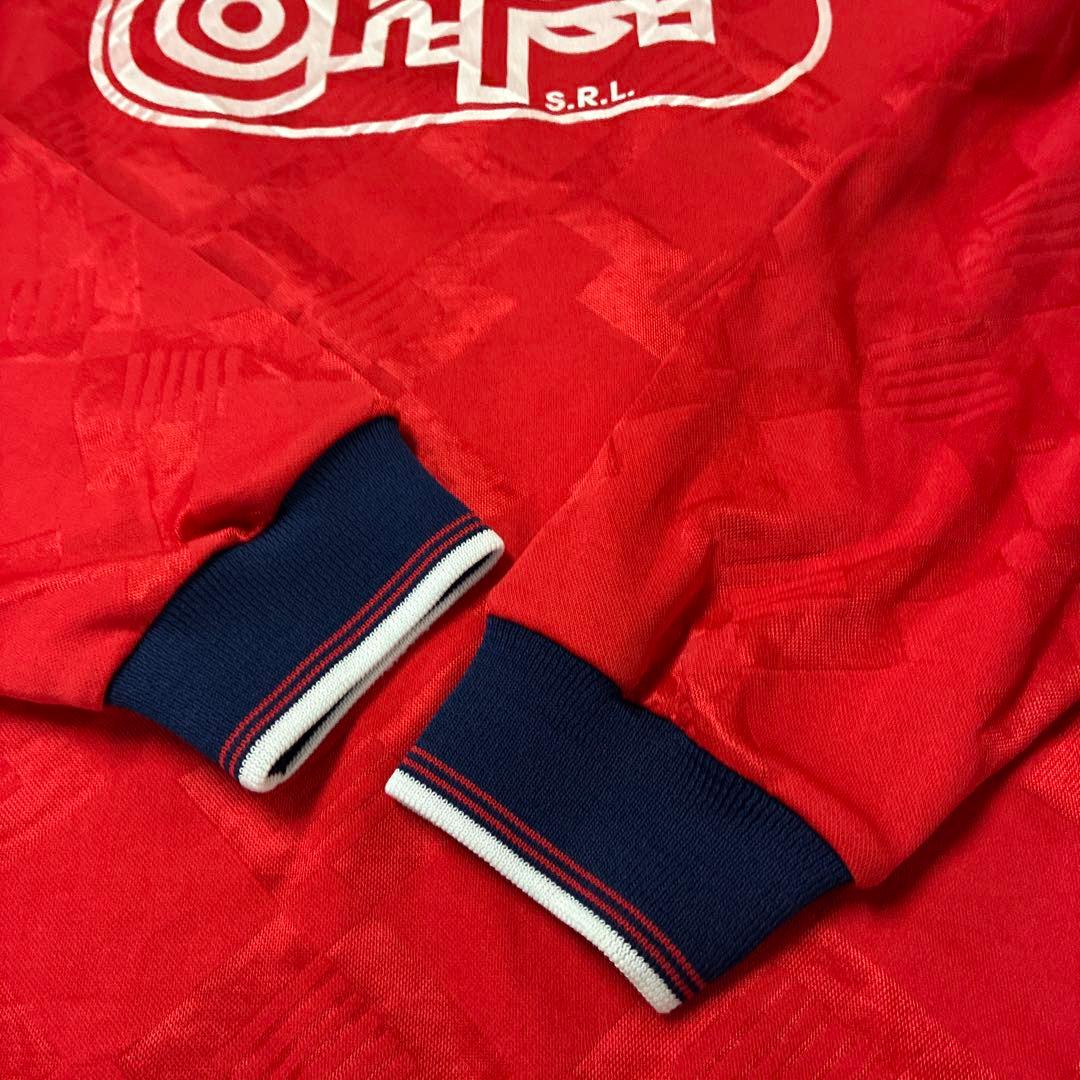 90s UMBRO ゲームシャツ　サッカー　古着　レッド　8La
