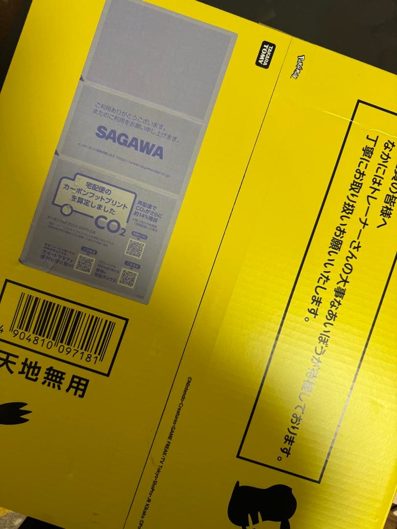 ポケモン30周年記念おかえり!ピカチュウ1/1 タカラトミー ダンボールごと 箱