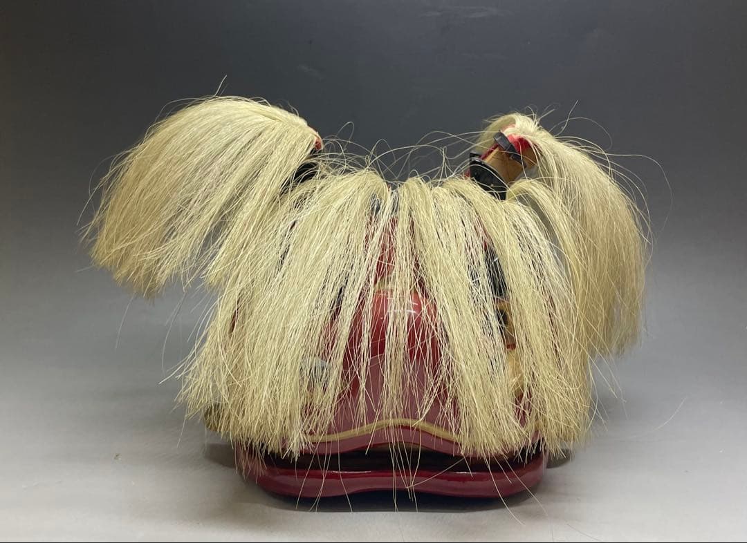 獅子舞　獅子頭　木彫　漆塗　s2552