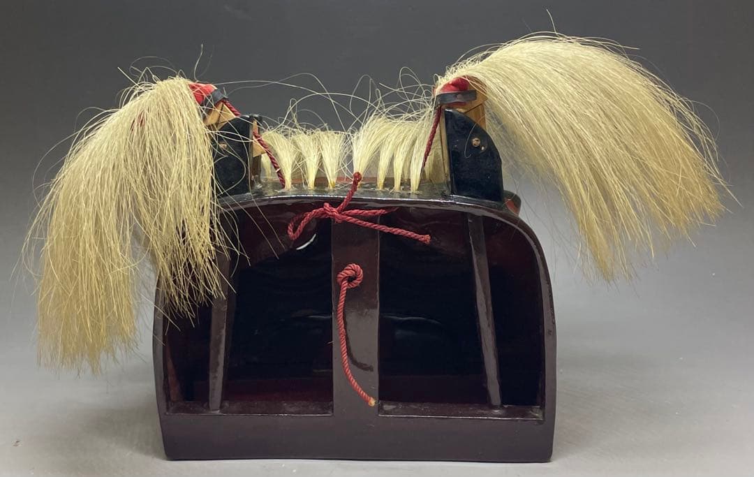 獅子舞　獅子頭　木彫　漆塗　s2552