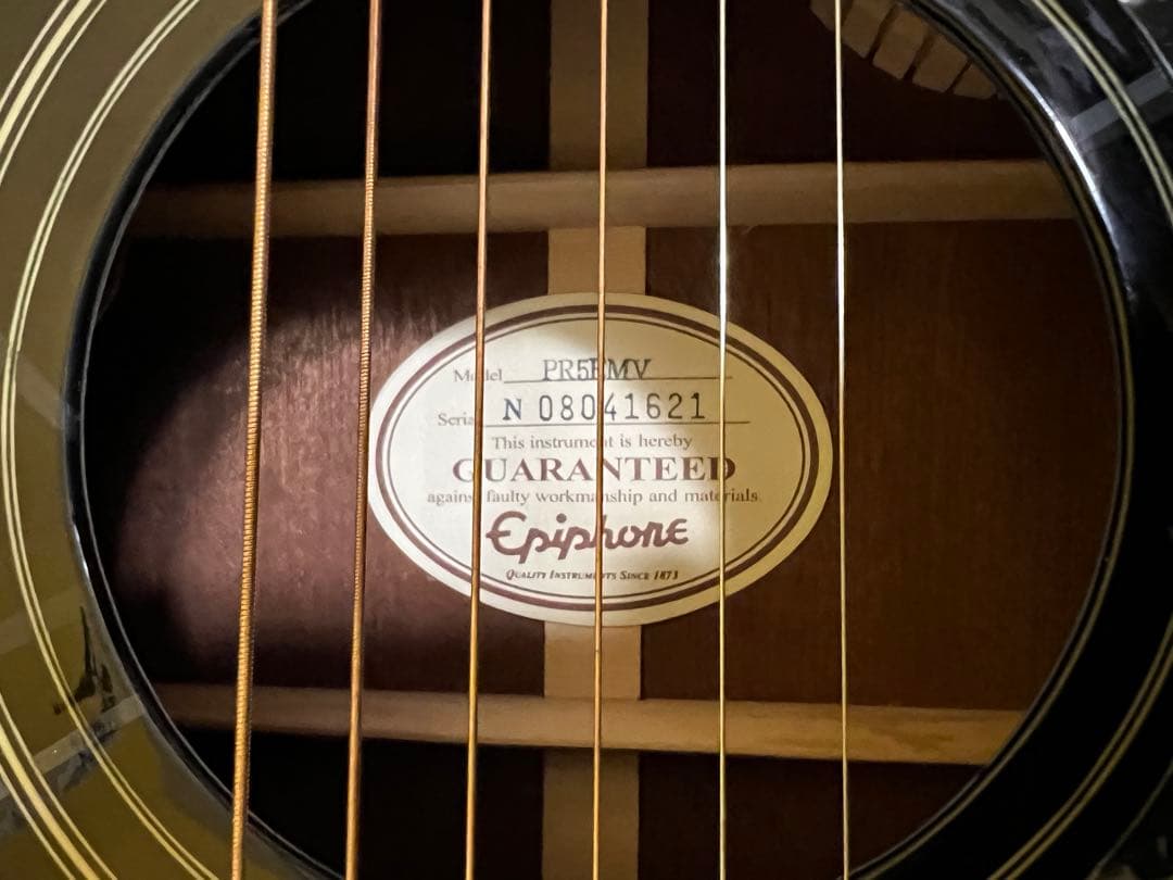 激レアepiphone pr5e mv エレアコ　エピフォン　レアハードケース付