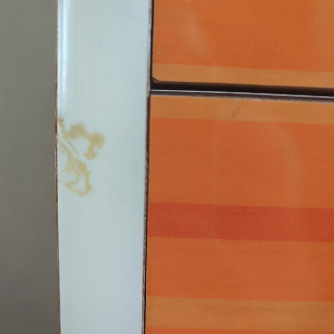 昭和レトロ 本棚 引き出し4段 レトロポップ 食器棚 飾り棚 シェルフ オレンジ