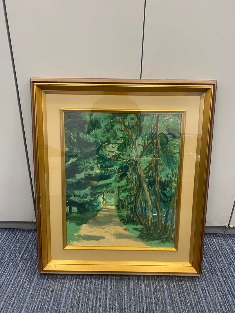 石川滋彦 油彩 風景画 肉筆 油絵 額装 美術品