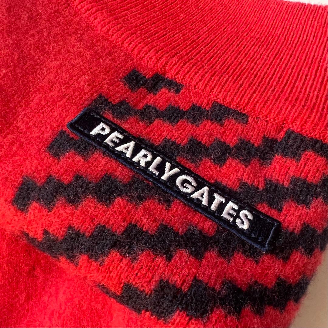Pearlygates パーリーゲイツ　ニット　ワンピース　長袖　赤　M ゴルフ