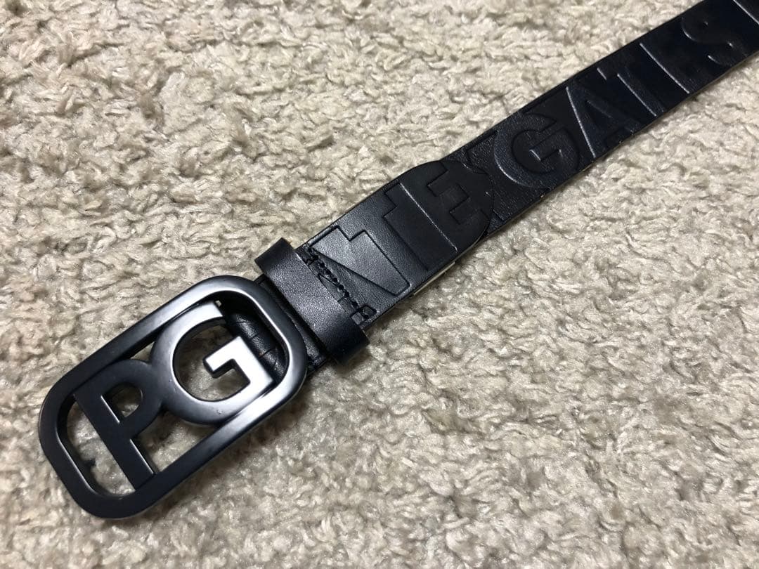 PEARY GATES・パーリーゲイツ⚫︎ロゴバックルエンボスロゴレザーベルト紺