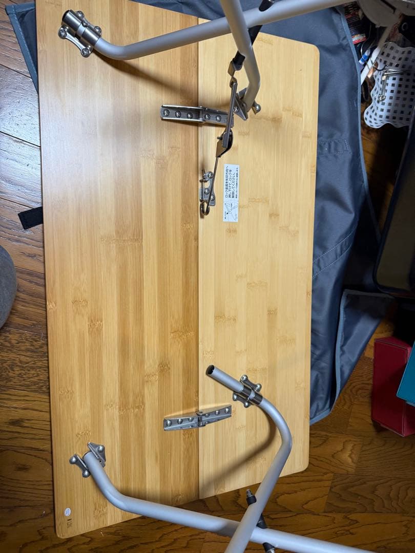 【美品】スノーピーク ワンアクションローテーブル竹 LV-100TR ケース付