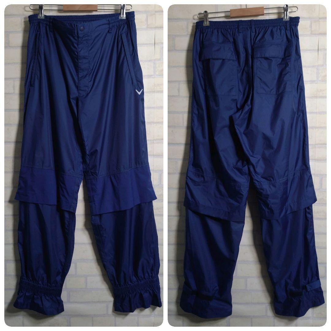 キャロウェイ★裏メッシュ 2WAY ナイロン セットアップ 上下組 紺 L