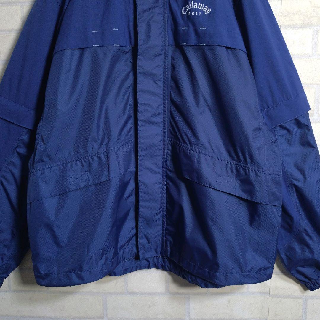 キャロウェイ★裏メッシュ 2WAY ナイロン セットアップ 上下組 紺 L