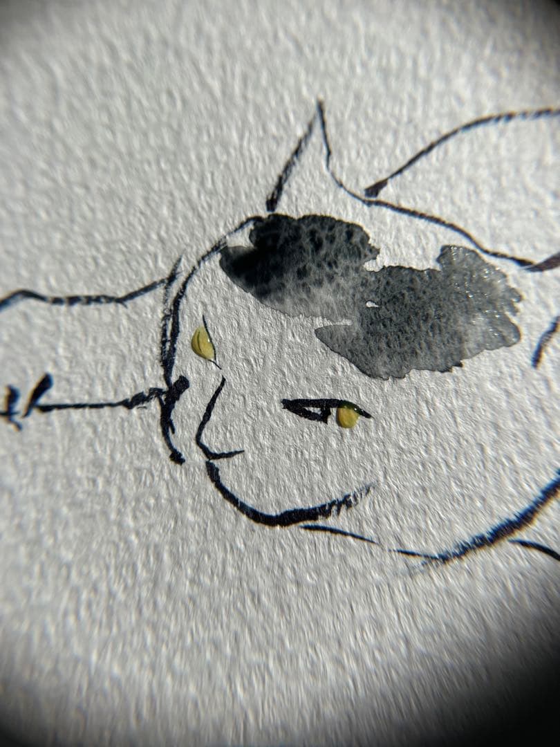 国芳 猫尽くし 五十三疋より（模写）｜水墨×透明水彩｜A4原画