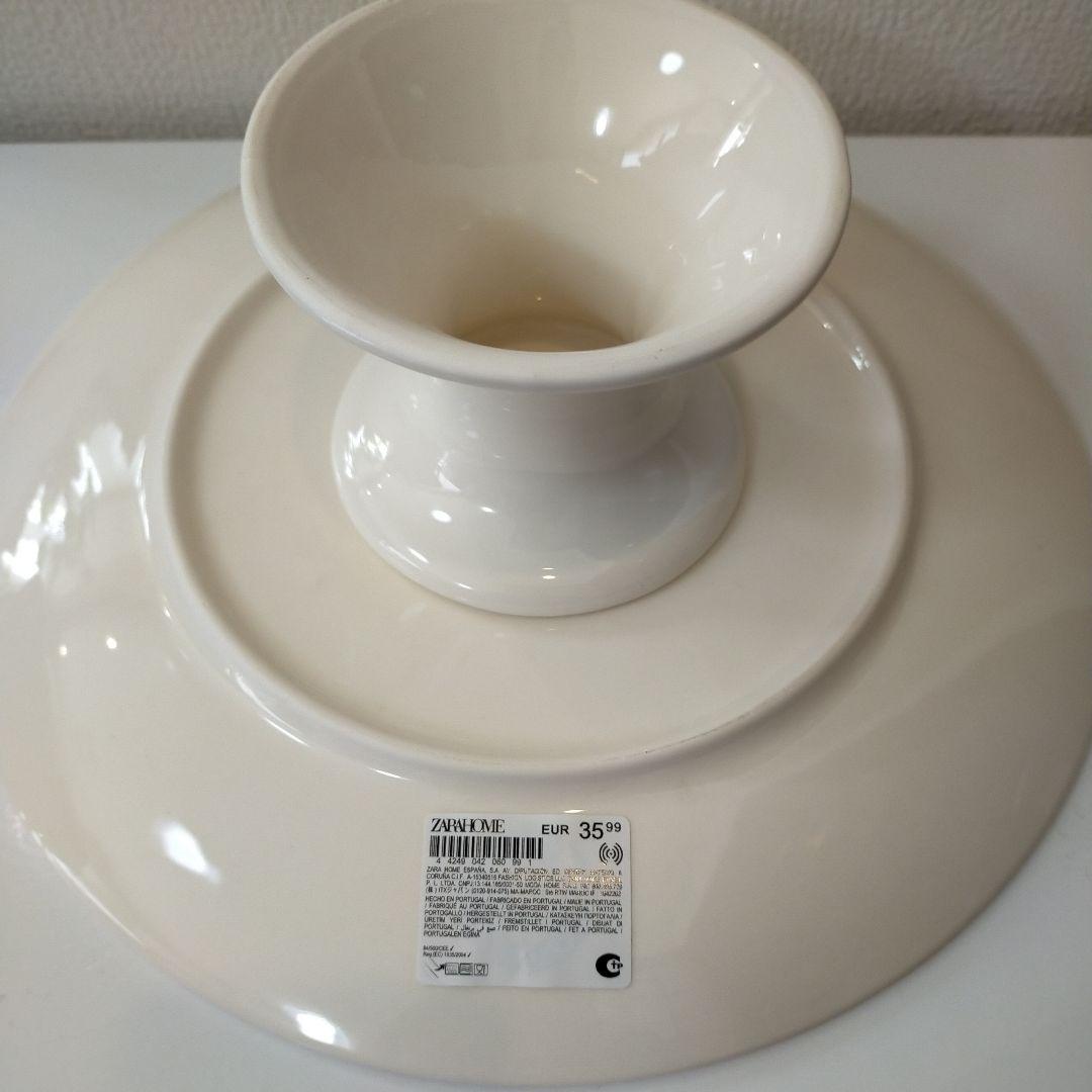 Aya　ザラホーム　ZARA  陶器ケーキスタンド 　ポルトガル製