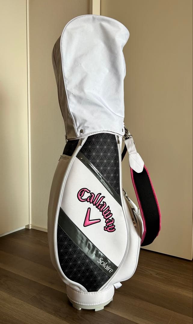 CALLAWAY Solaire レディースゴルフキャディバッグ 軽量白黒ピンク