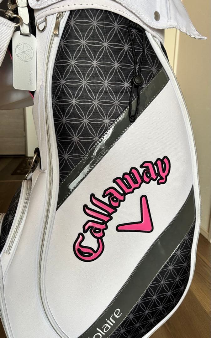 CALLAWAY Solaire レディースゴルフキャディバッグ 軽量白黒ピンク