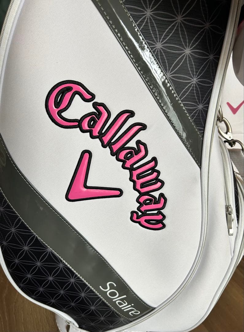 CALLAWAY Solaire レディースゴルフキャディバッグ 軽量白黒ピンク