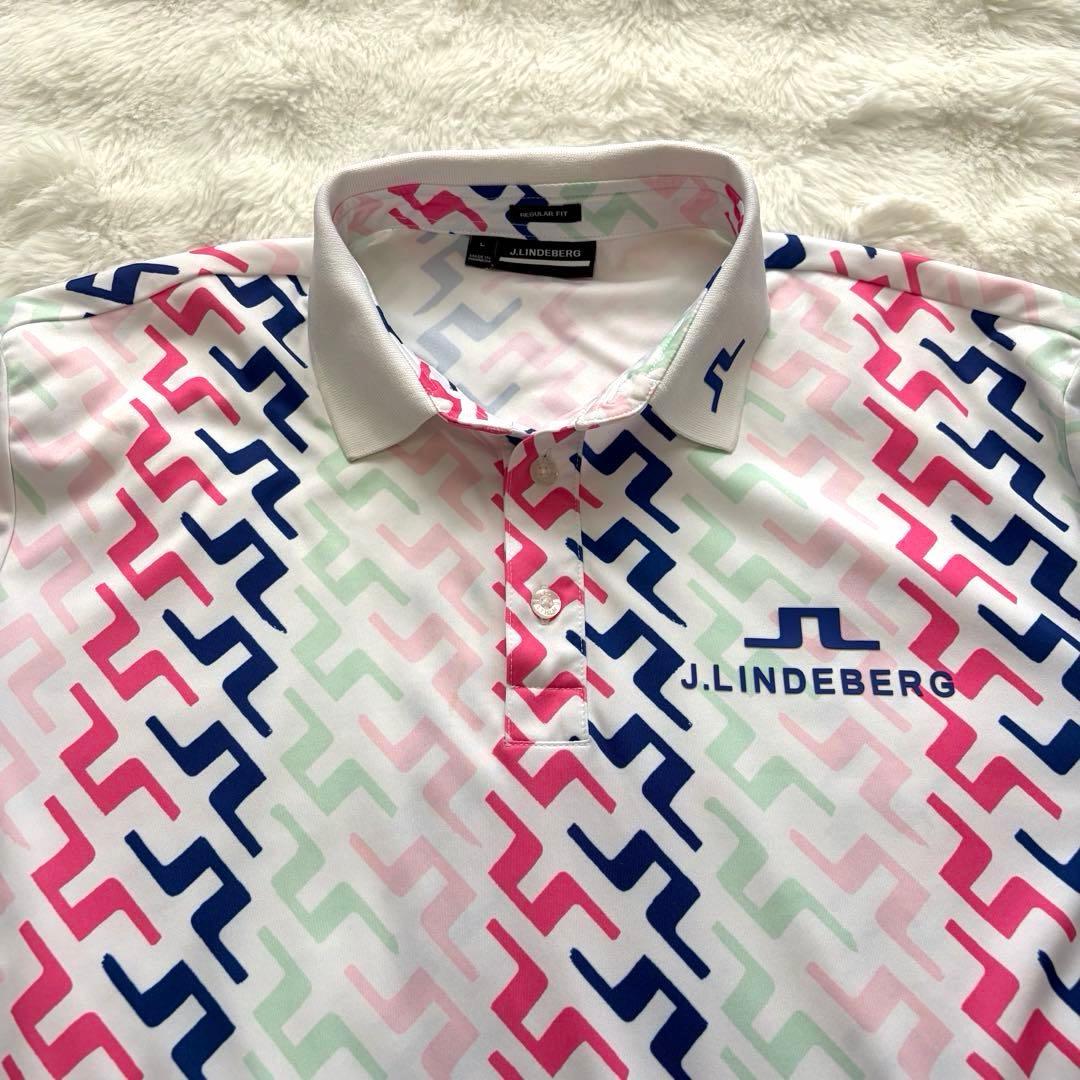 【美品】J.LINDEBERG ジェイリンドバーグ ゴルフ ポロシャツ 半袖　L