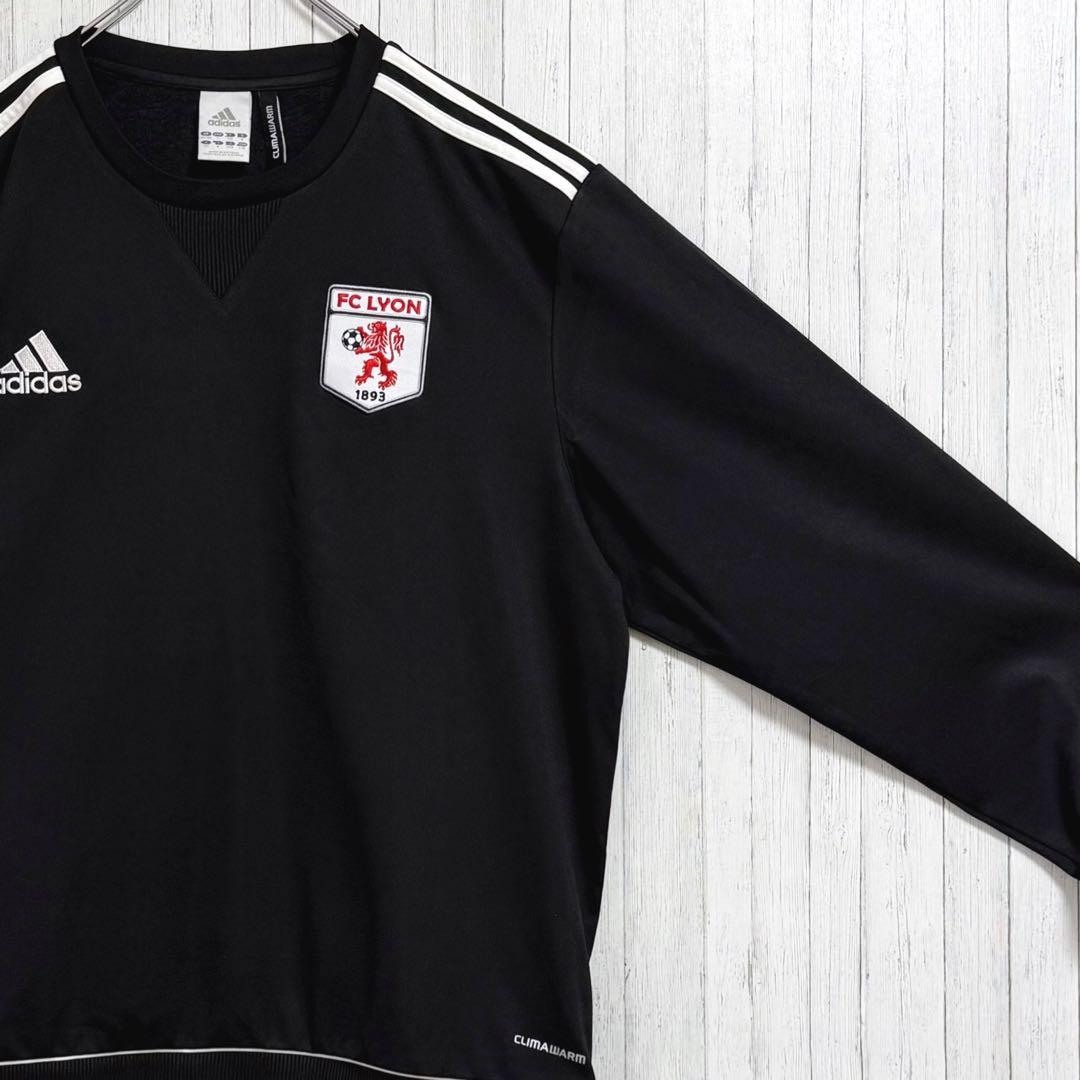 アディダス　CLIMAWARM　FC LYON　ジャージ　刺繍ロゴ　ブラック　L