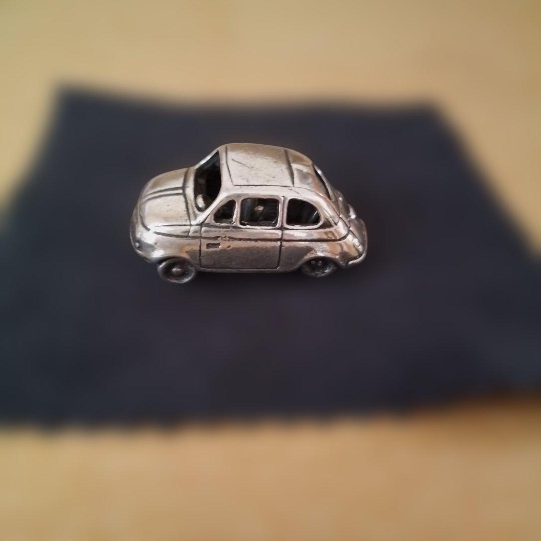 FIAT 500 スターリングシルバーミニカー 詳細車内外観デザイン長さ32mm