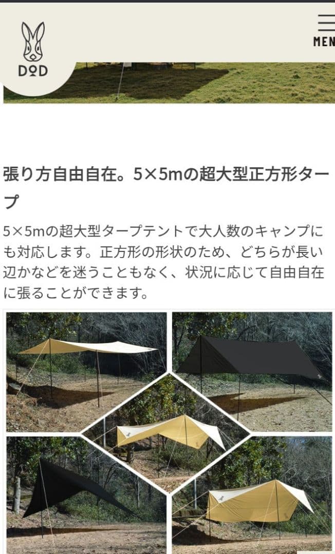 短時間利用DOD チーズタープ TT10-492-BG ＆ビッグタープポール4本