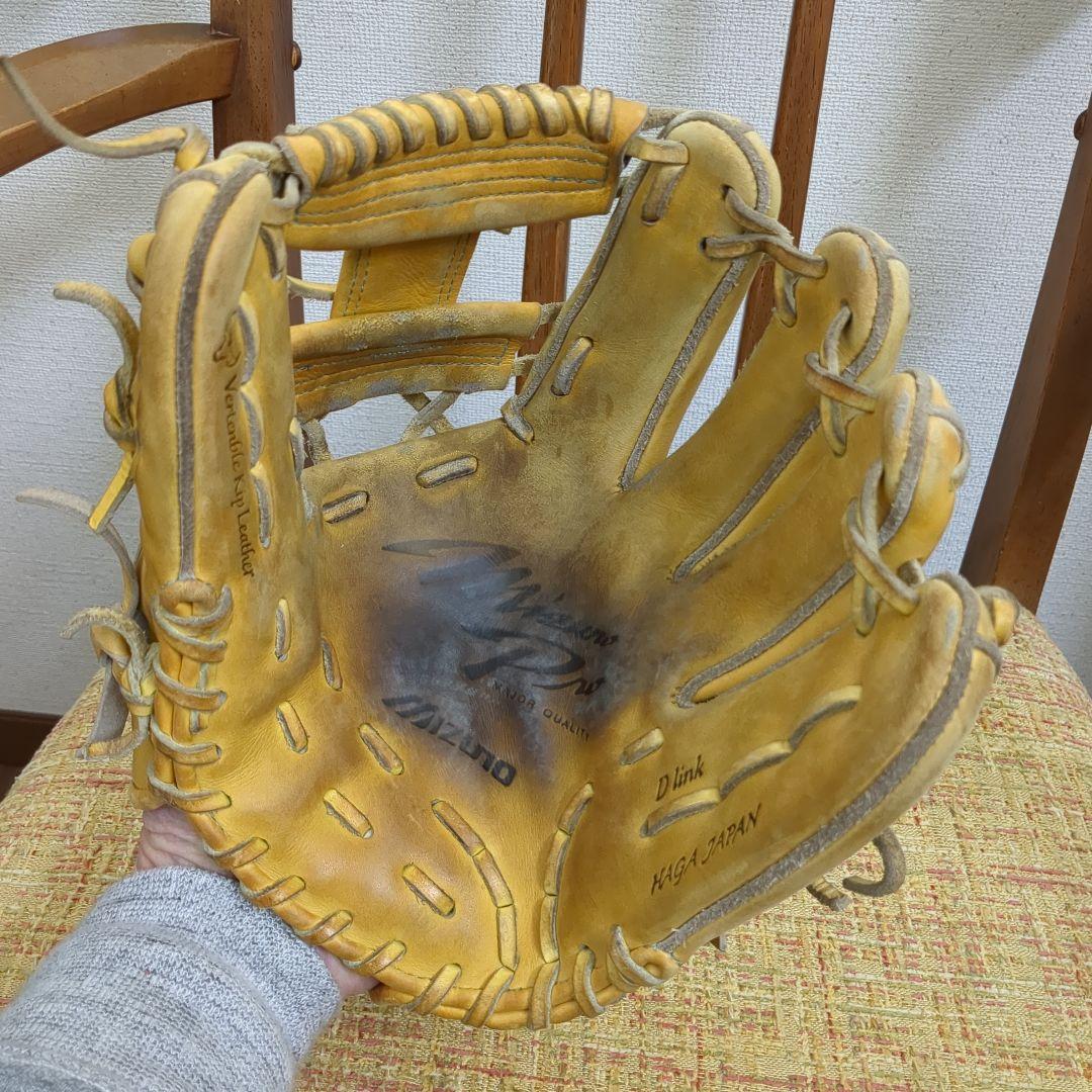 あこ　HAGA JAPAN 内野用 ミズノプロ 硬式用グローブ イエロー