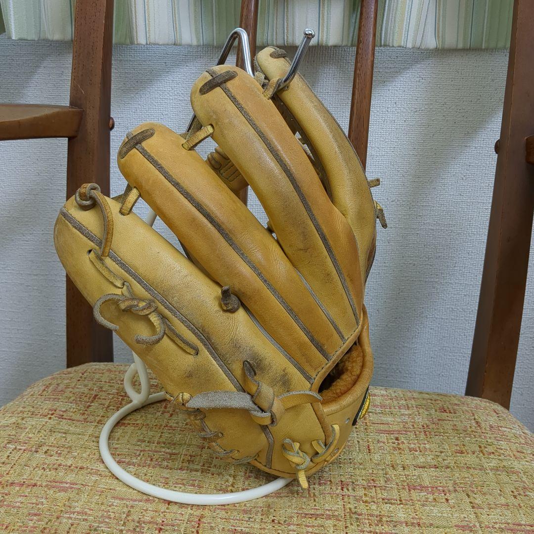あこ　HAGA JAPAN 内野用 ミズノプロ 硬式用グローブ イエロー