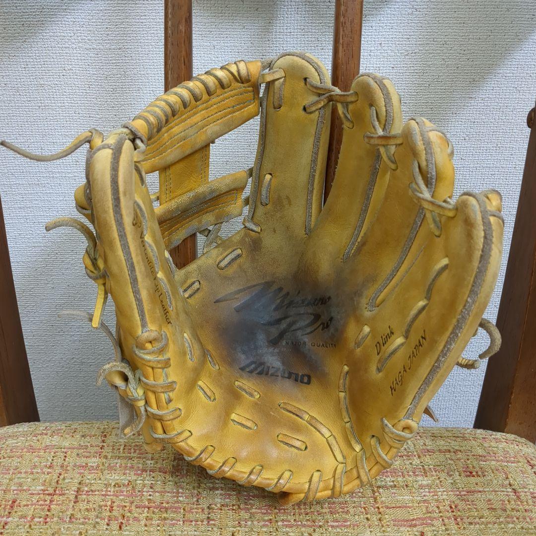 あこ　HAGA JAPAN 内野用 ミズノプロ 硬式用グローブ イエロー