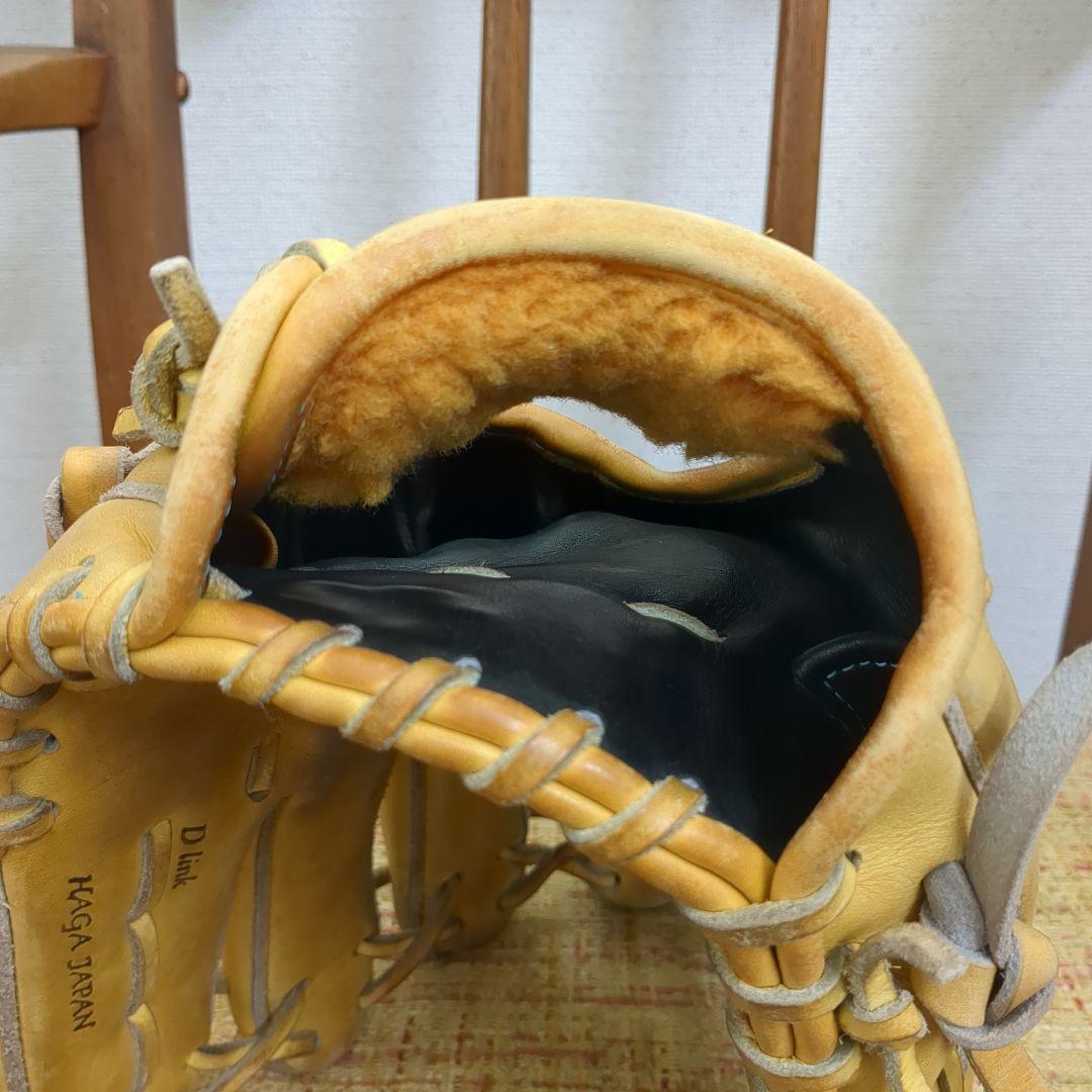 あこ　HAGA JAPAN 内野用 ミズノプロ 硬式用グローブ イエロー