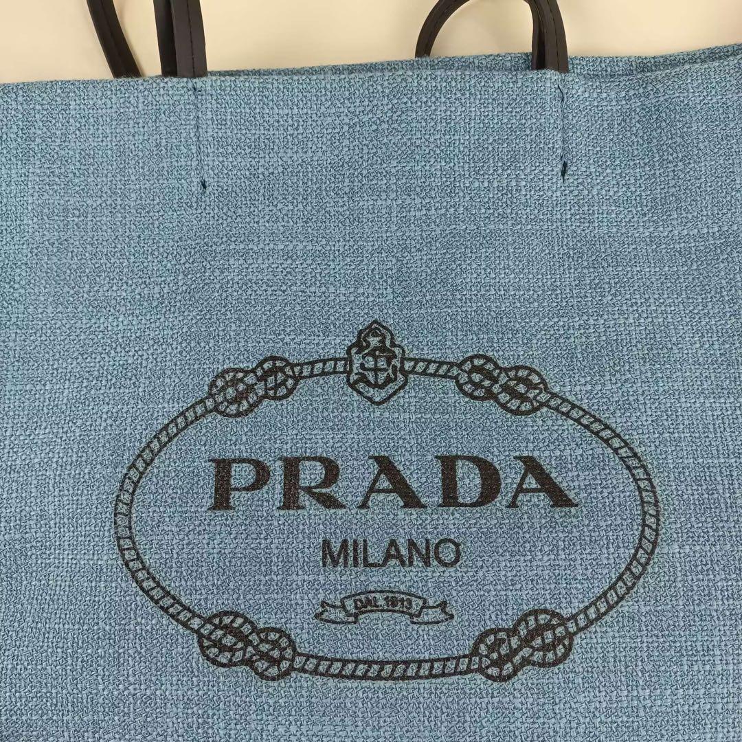 PRADA トートバッグ ブルー ノベルティ 大容量 ランチバッグ