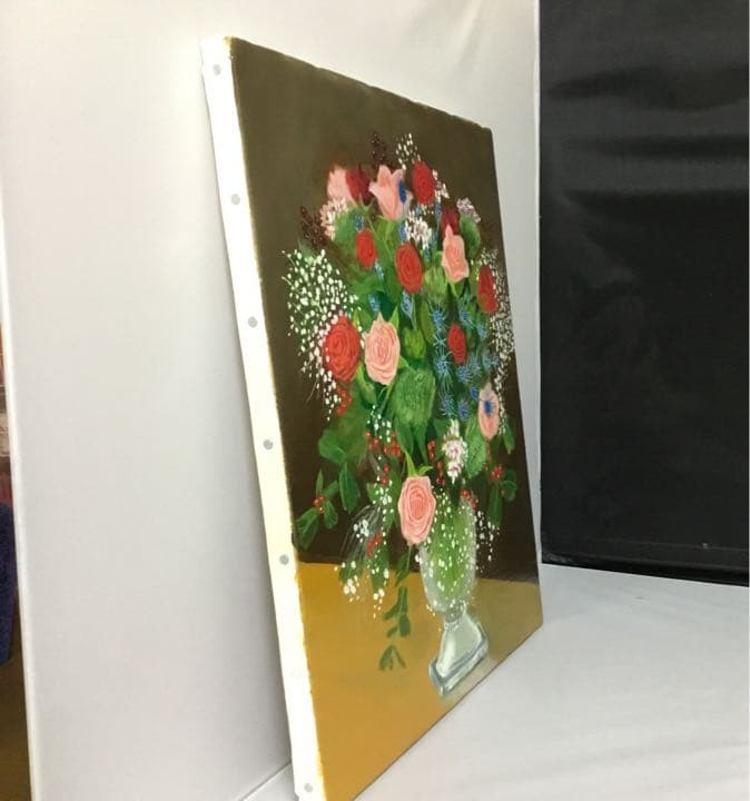 油絵「花　薔薇　22-01」F6号