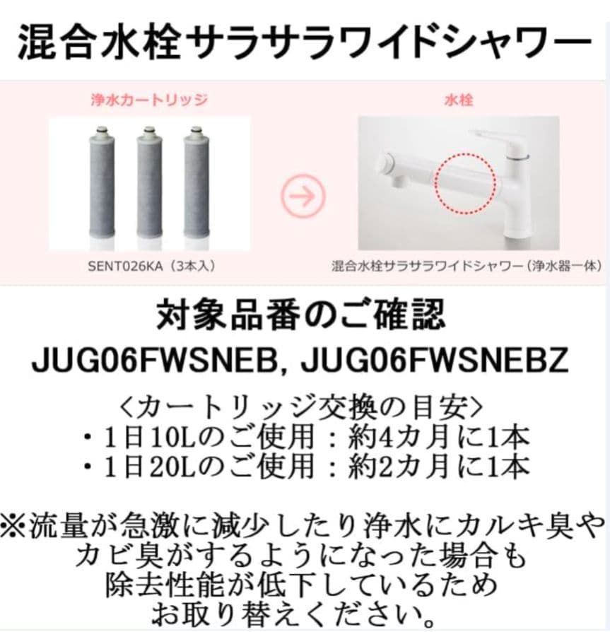 浄水器水栓 交換用カートリッジ SENT026KA 3本