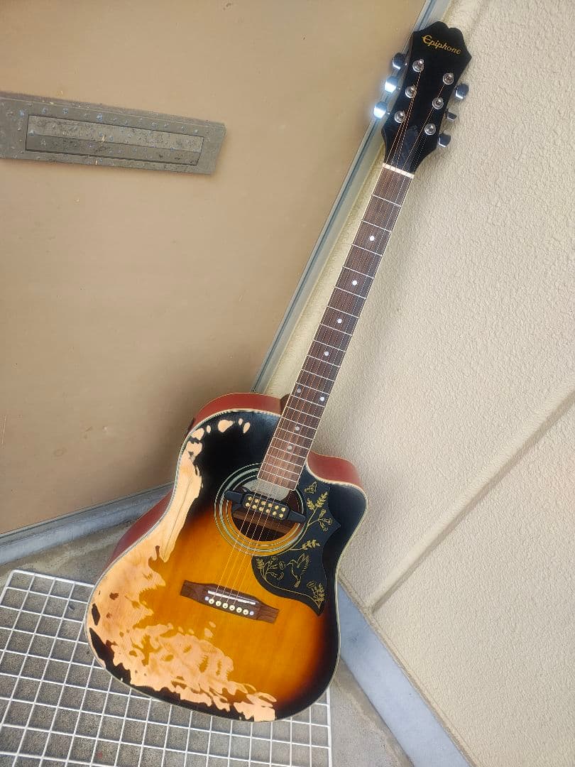 Epiphone AJ-220CEVS エイジング仕様｜ホールPU搭載エレアコ