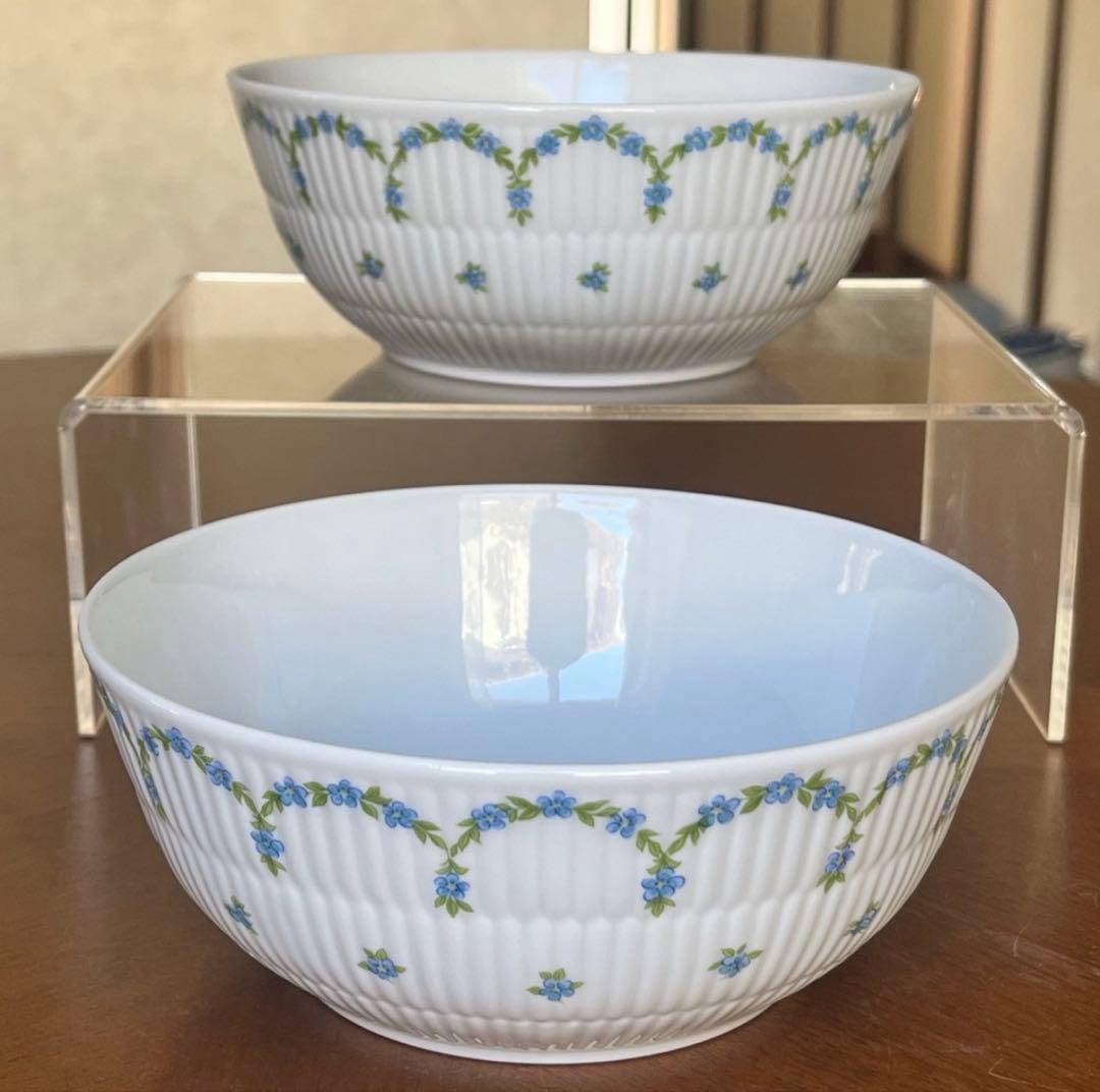 【希少品】ドイツ製　ヴァレンドルフ★勿忘草★手描きボウルペア