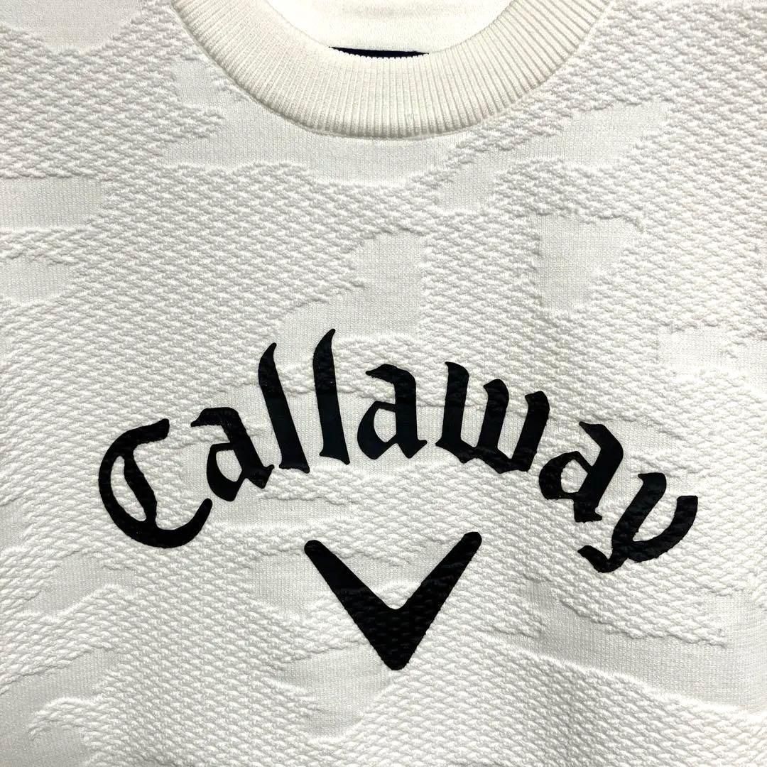【Callaway 】ホワイト☆カモフラージュニットSゴルフウェアレディース白