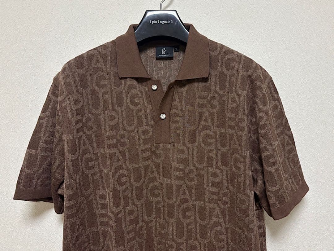 新品1PIU1UGUALE3 GOLF定9.4万24SS半袖ニットセットアップ茶