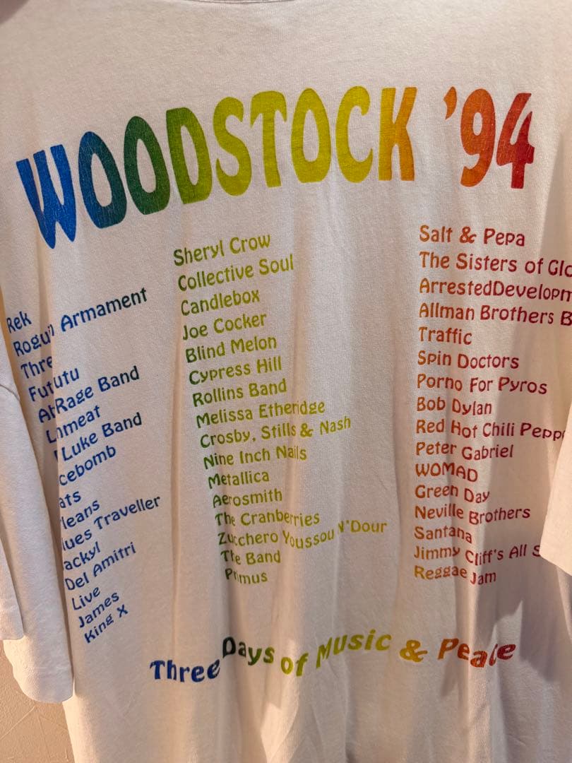 Woodstock '94 ピースマーク Tシャツ