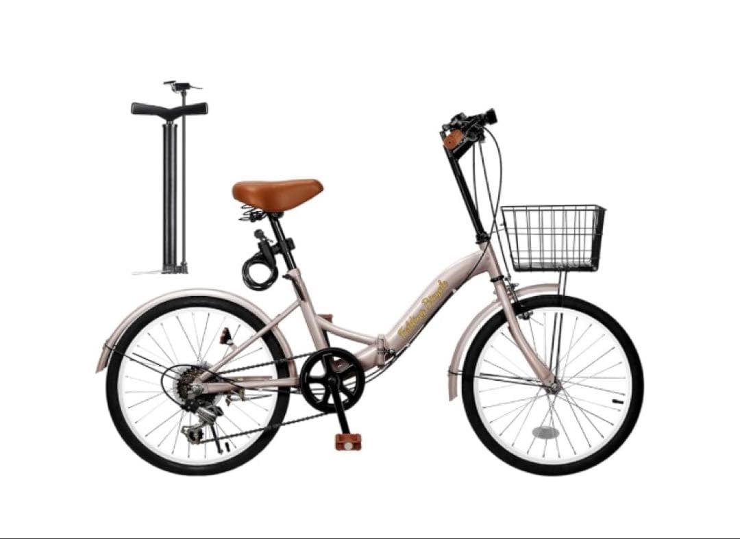 ライトピンク 24インチ 折りたたみ自転車